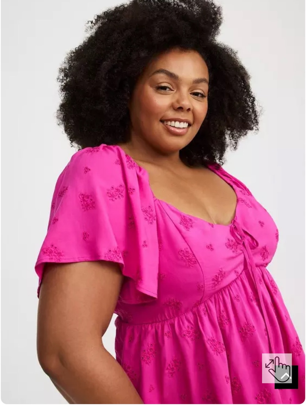 torrid Bright Pink Babydoll Flutter Sleeve Tunic